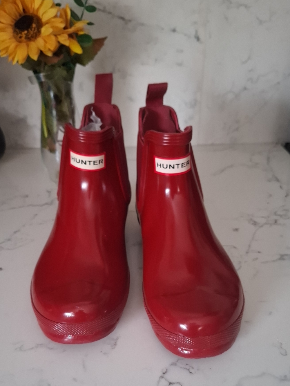 Hunter Short Women's Red Chelsea Rain Booties